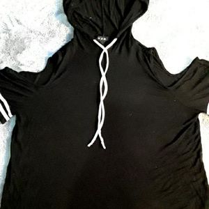 Hodded off the shoulder top - comes with free item